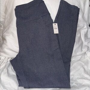 Talbots‎ Textured Slip Pocket Leggings Heathered Navy Blue Gray NWT Size Small